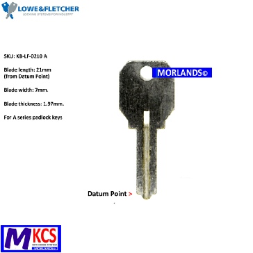 L&F A Series Padlock Key Blank