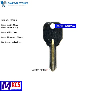 L&F B series padlock key blank