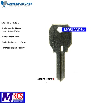 L&F Padlock D Series key blank